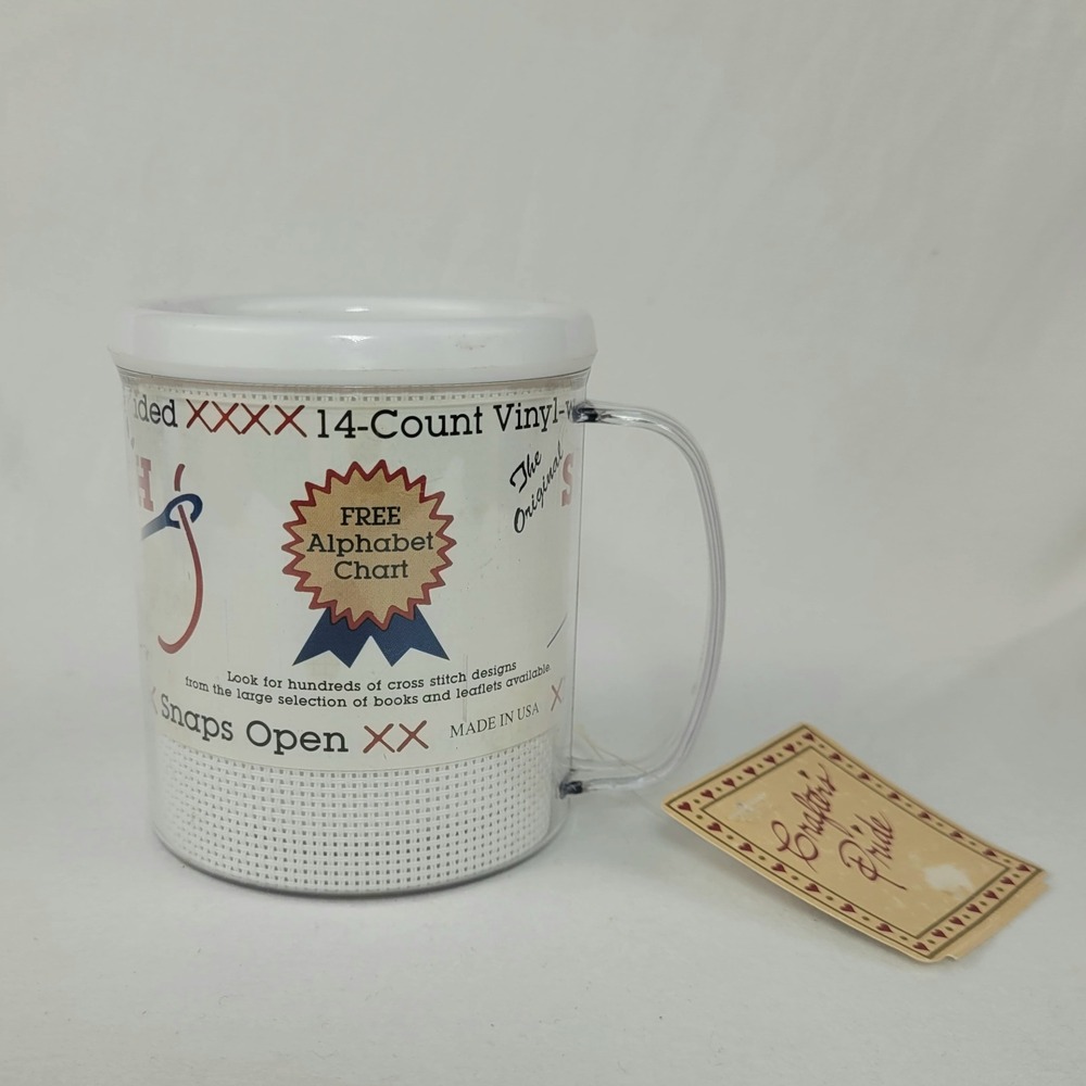 Crafters Pride Stitch-A-Mug DIY Cross Stitch Kit White 14 Count Vinyl